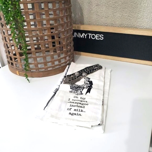 Stitch & Weft I 2, Flour Sack Towel(s) "Oh No I brought Champagne" 100% … - Picture 2 of 9